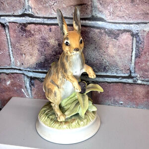 Vintage Rabbit Figurine Angeline Originals Cotton Tail Label‎ Hand Painted Japan